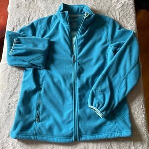 LL bean Blue Full-Zip Fleece Jacket size medium polartec